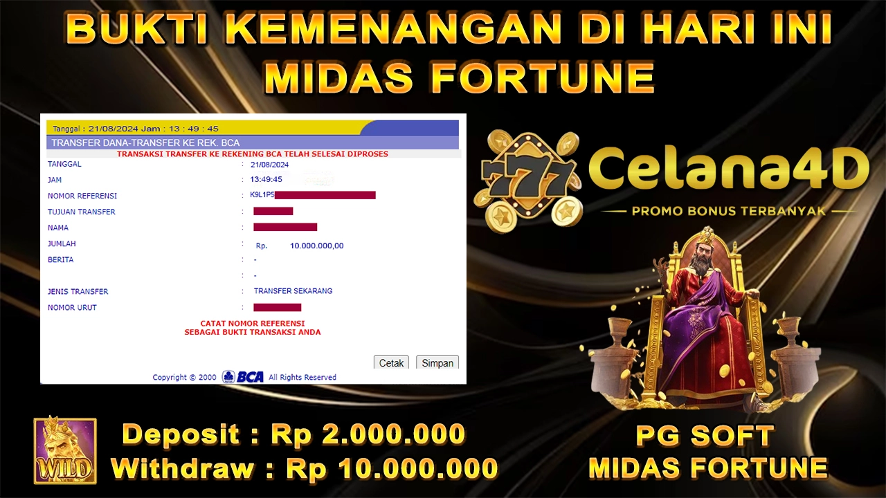 Selamat Atas Kemenangan Besarnya Bosku Didalam Game Midas 